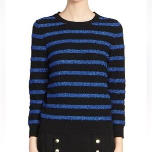 Marc Jacobs Women’s The Glam Sparkle Striped Cashmere ‎ Sweater Size L